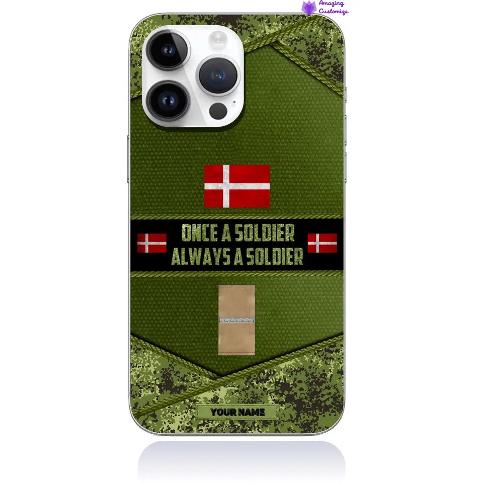 Personalized Denmark Soldier/Veterans With Rank And Name Phone Case Printed - 2506230001