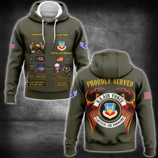 US Militär – Air Force Command Kapuzenpullover mit durchgehendem Print