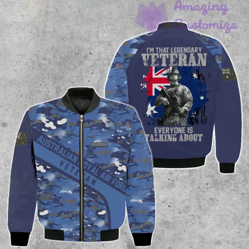 Personalized Australia Soldier/ Veteran Camo With Name And Rank Bomber Jacket 3D Printed - 2106230002