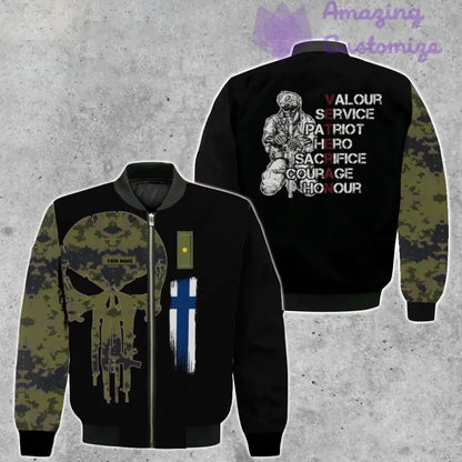 Personalized Finland Soldier/ Veteran Camo With Name And Rank Bomber Jacket 3D Printed - 2806230001