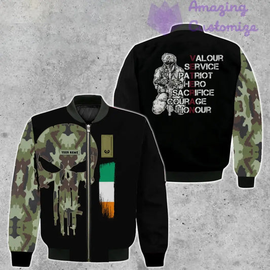 Personalized Ireland Soldier/ Veteran Camo With Name And Rank Bomber Jacket 3D Printed - 2806230001