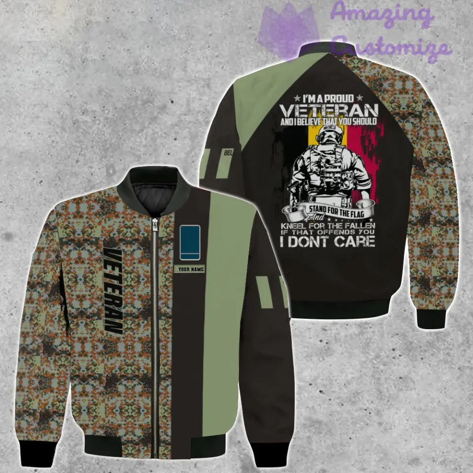 Personalized Belgium Soldier/ Veteran Camo With Name And Rank Bomber Jacket 3D Printed - 1007230001