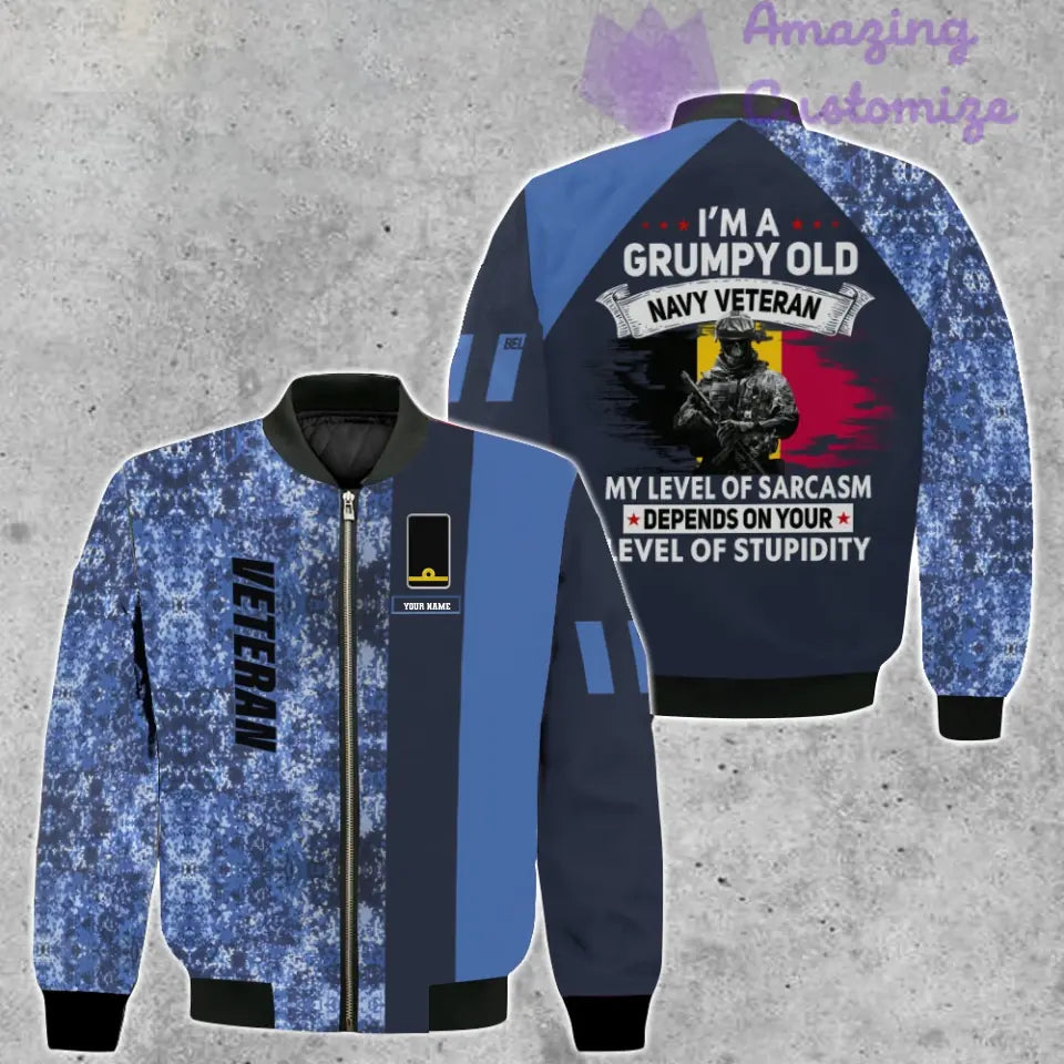 Personalized Belgium Soldier/ Veteran Camo With Name And Rank Bomber Jacket 3D Printed - 1007230002