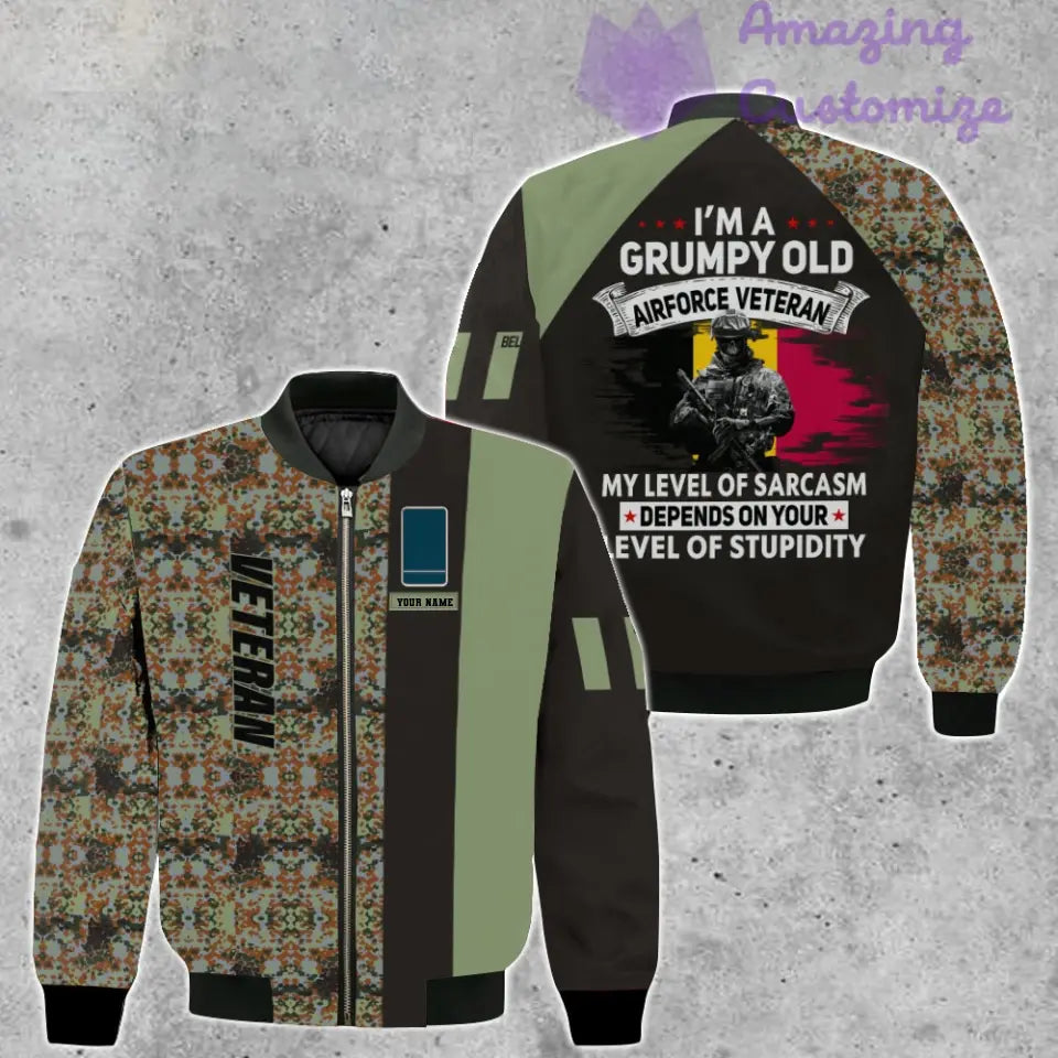 Personalized Belgium Soldier/ Veteran Camo With Name And Rank Bomber Jacket 3D Printed - 1007230002