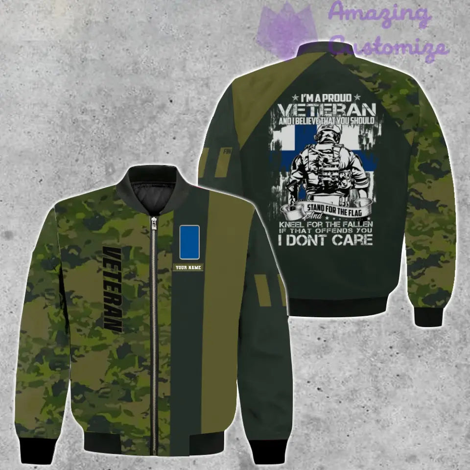 Personalized Finland Soldier/ Veteran Camo With Name And Rank Bomber Jacket 3D Printed - 1007230001