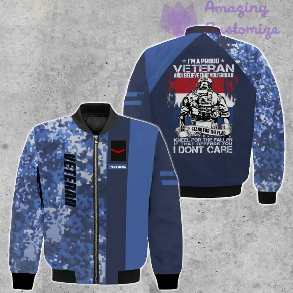 Personalized Netherlands Soldier/ Veteran Camo With Name And Rank Bomber Jacket 3D Printed - 1007230001