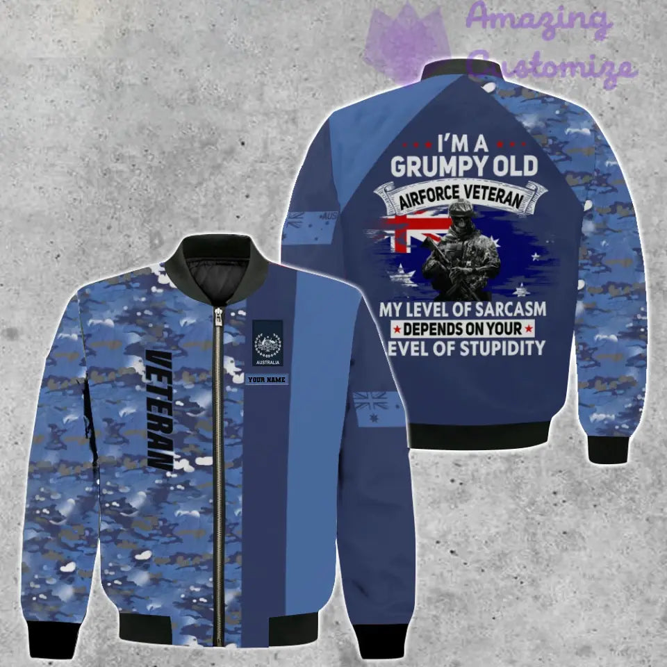 Personalized Australia Soldier/ Veteran Camo With Name And Rank Bomber Jacket 3D Printed - 1207230002