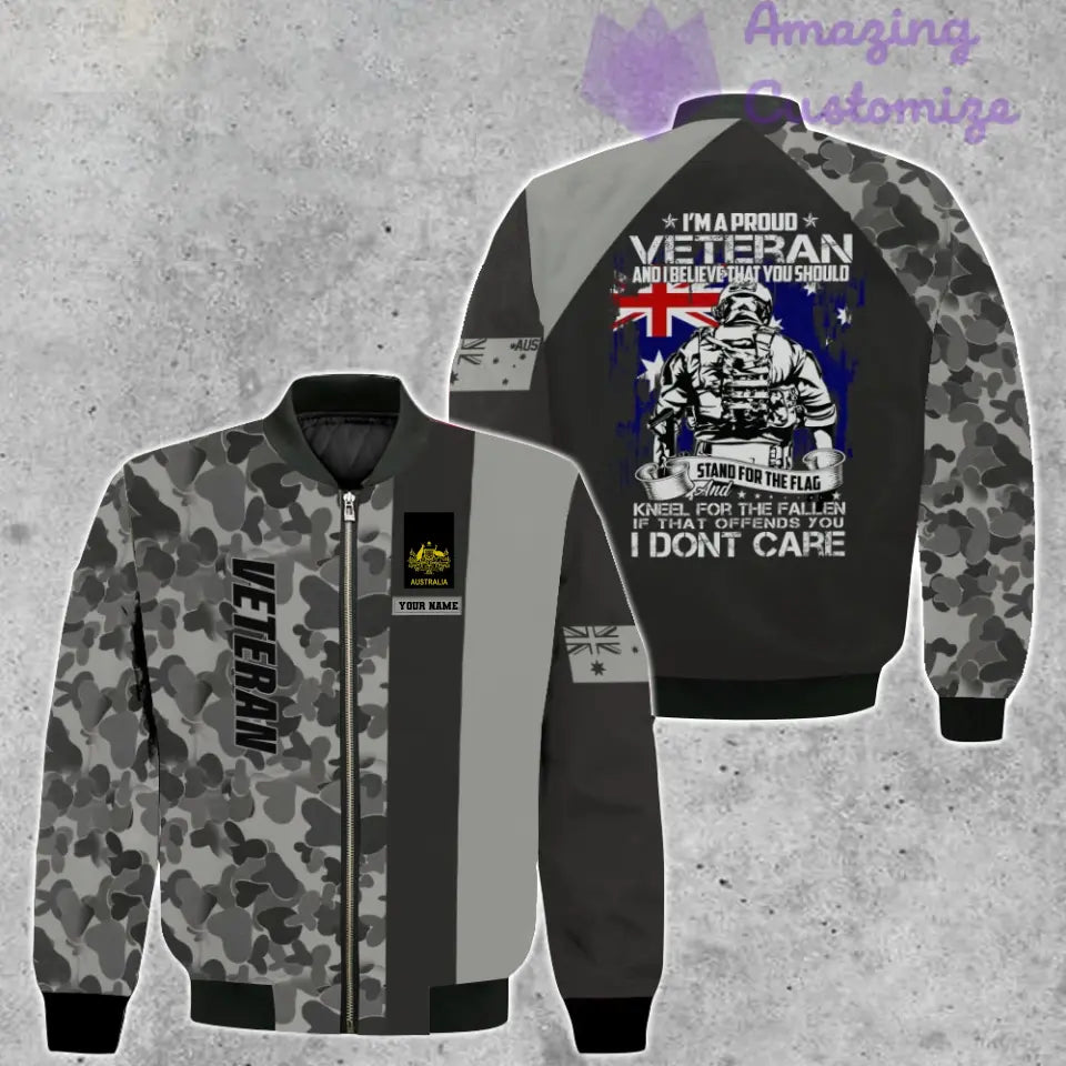 Personalized Australia Soldier/ Veteran Camo With Name And Rank Bomber Jacket 3D Printed - 1207230003