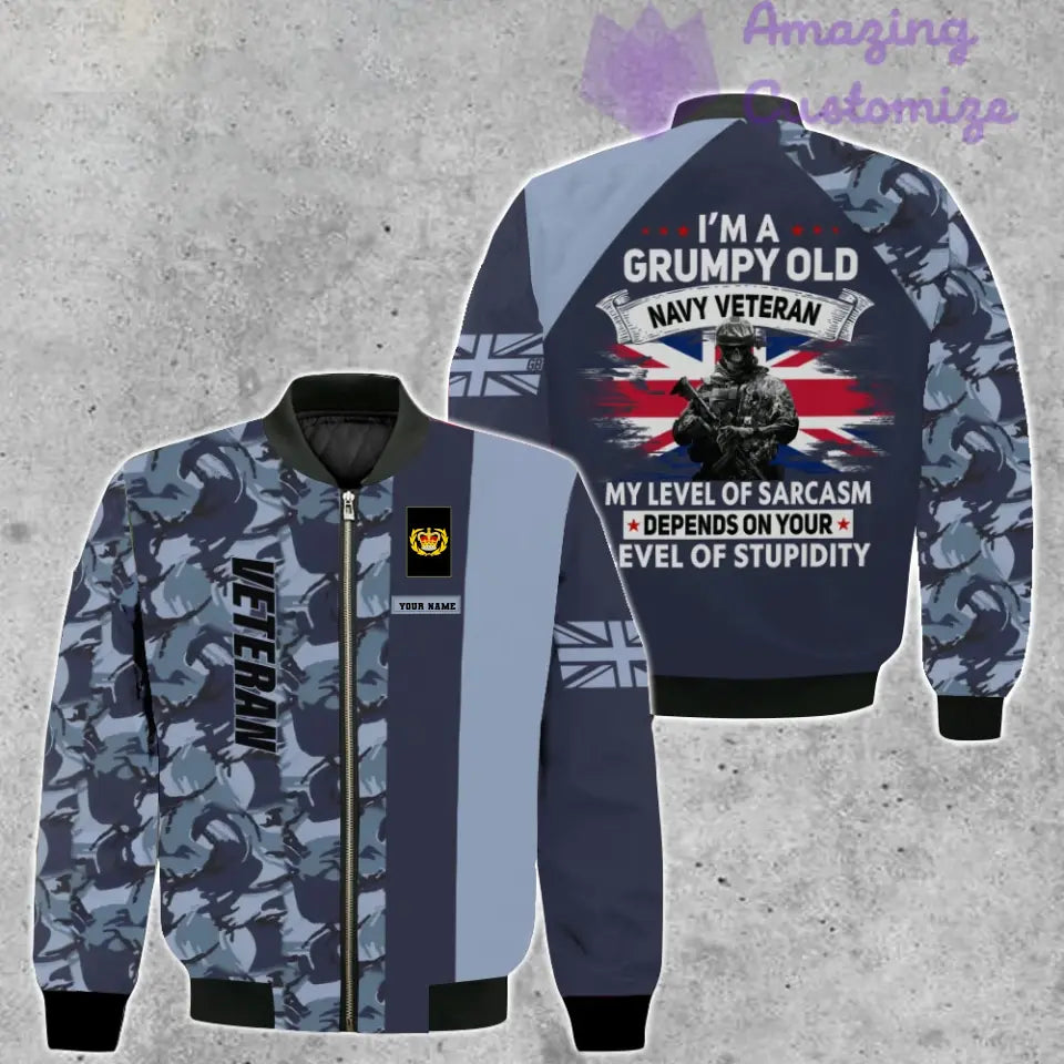 Personalize UK Soldier/ Veteran Camo With Name And Rank Bomber Jacket 3D Printed - 1207230002