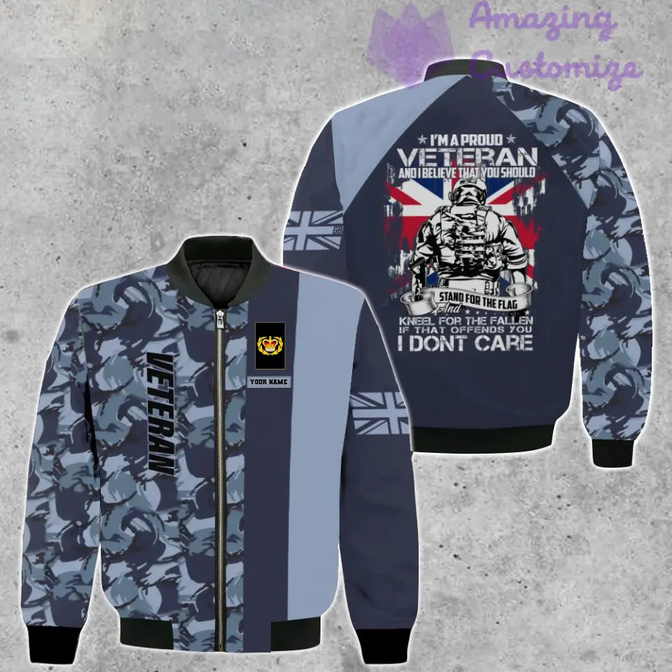 Personalized UK Soldier/ Veteran Camo With Name And Rank Bomber Jacket 3D Printed - 1207230003