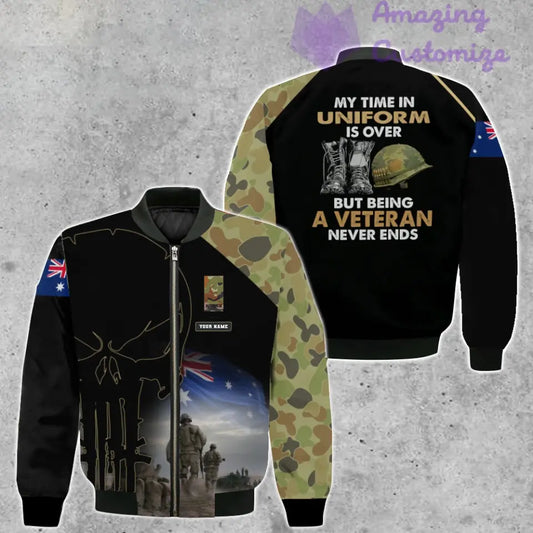 Personalized Australia Soldier/ Veteran Camo With Name And Rank Bomber Jacket 3D Printed - 1407230001