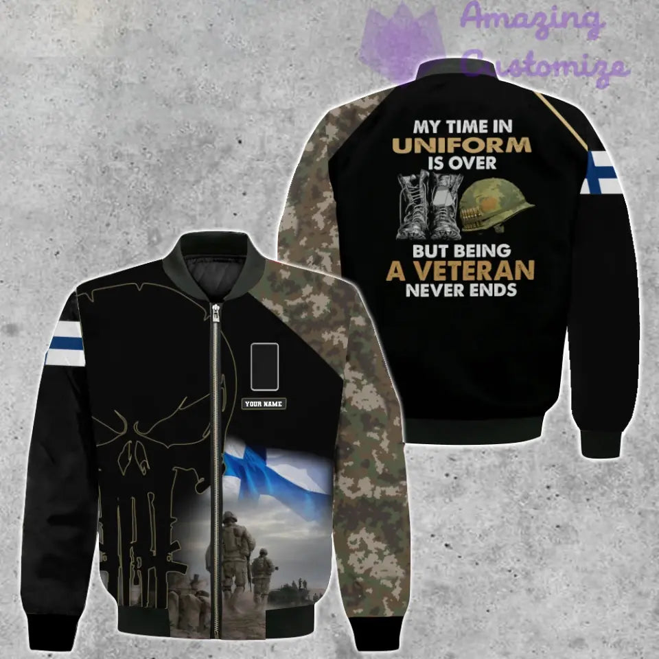 Personalized Finland Soldier/ Veteran Camo With Name And Rank Bomber Jacket 3D Printed - 1407230001