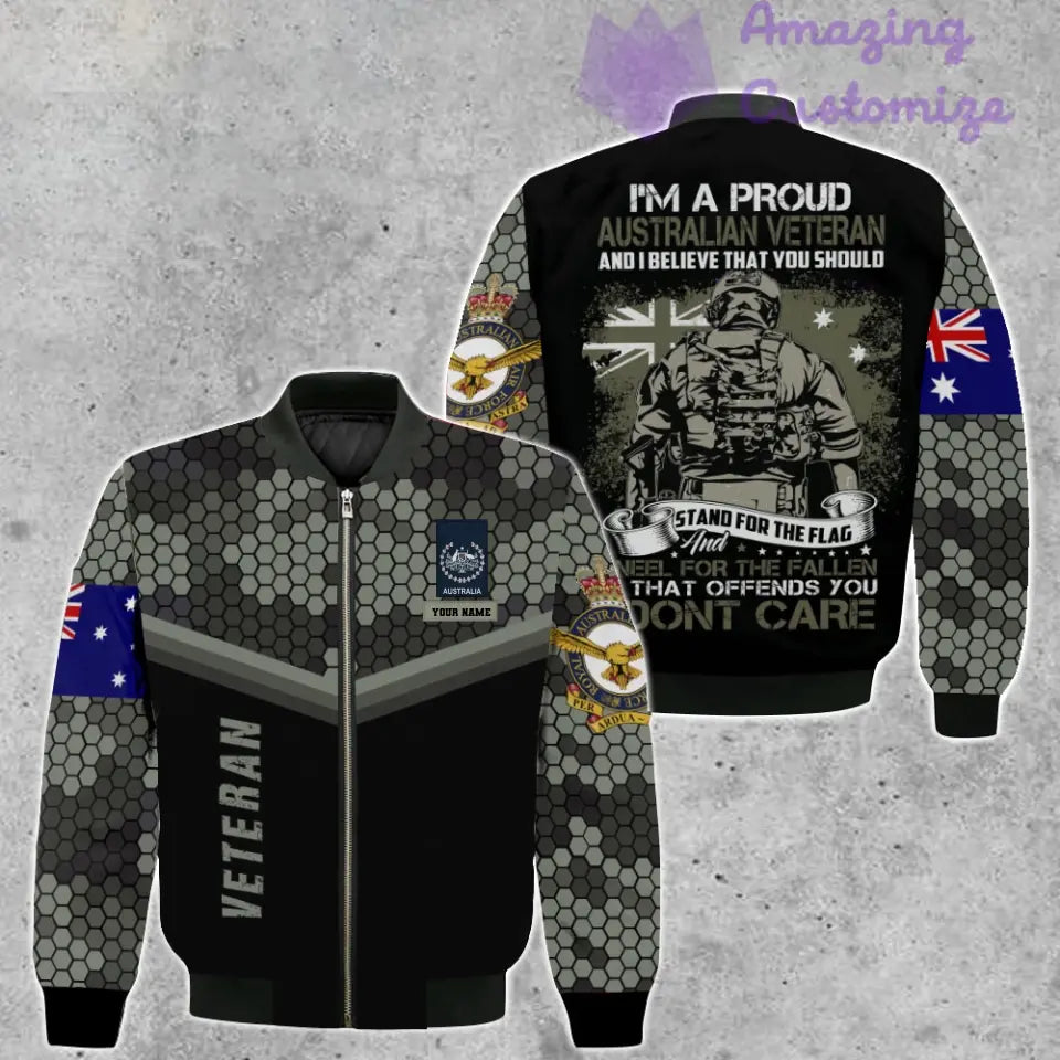 Personalized Australia Soldier/ Veteran Camo With Name And Rank Bomber Jacket 3D Printed - 1907230001