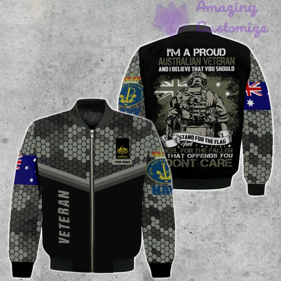 Personalized Australia Soldier/ Veteran Camo With Name And Rank Bomber Jacket 3D Printed - 1907230001