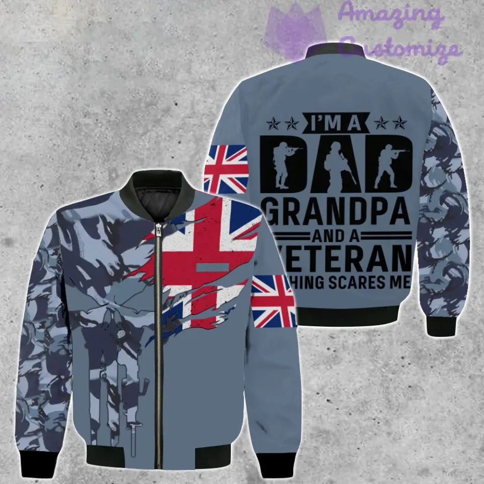 Personalized UK Soldier/ Veteran Camo With Name And Rank Bomber Jacket 3D Printed - 2207230001