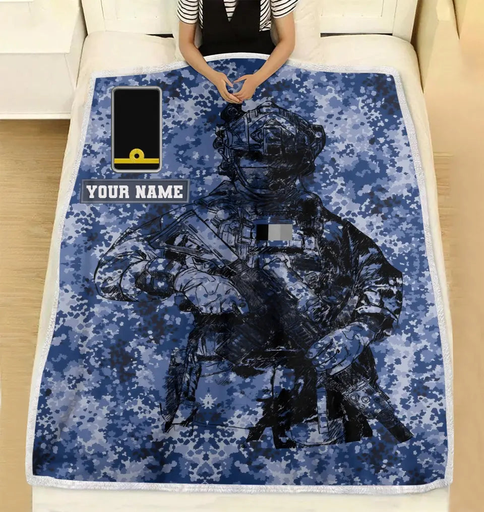 Personalized Belgium Solider/ Veteran Camo With Name And Rank Fleece Blanket 3D Printed - 0608230001