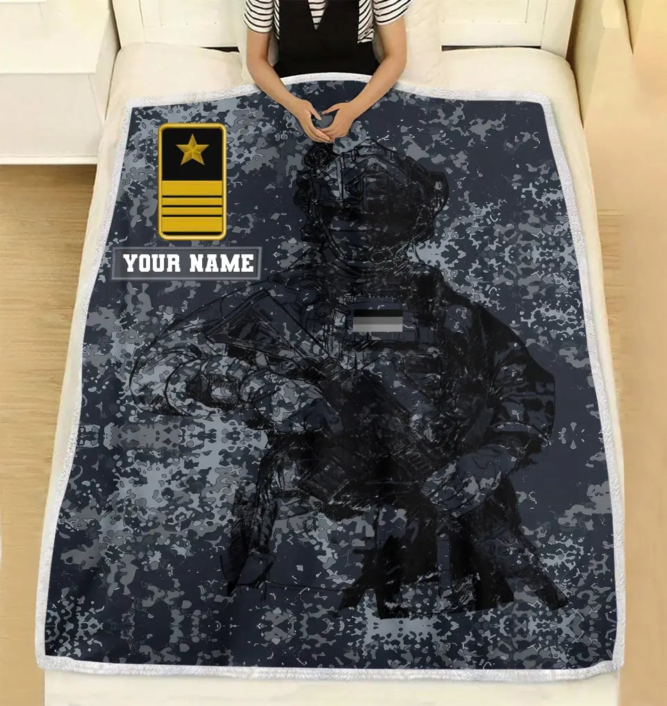 Personalized Germany Solider/ Veteran Camo With Name And Rank Fleece Blanket 3D Printed - 0608230001