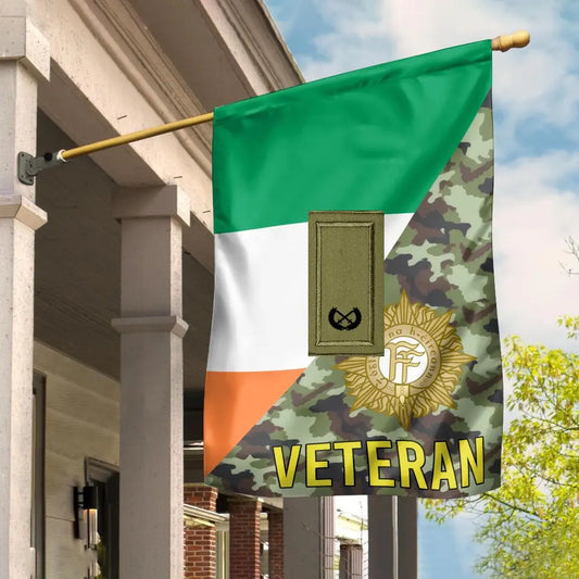 Personalized Ireland Soldier/ Veteran Camo With Rank House Flag 3D Printed - 2608230001