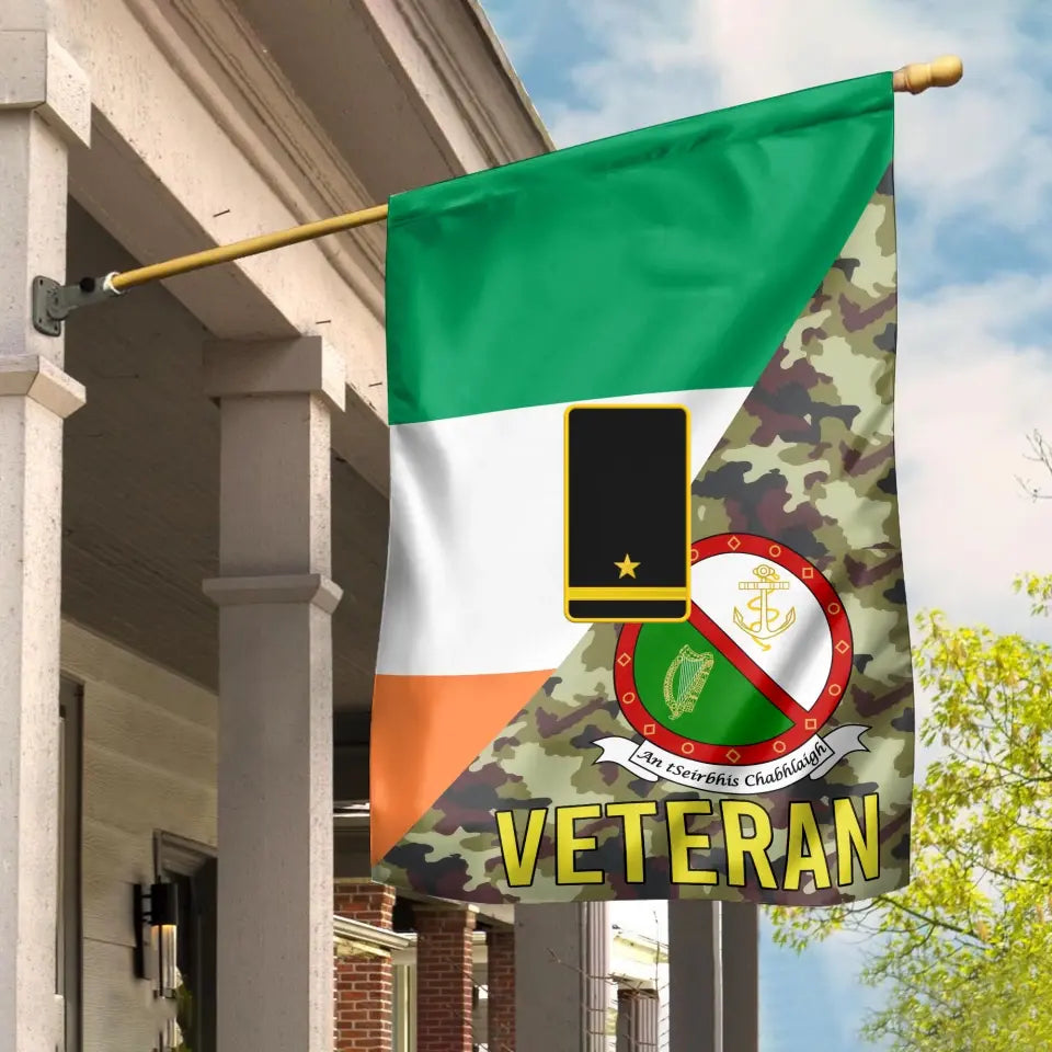 Personalized Ireland Soldier/ Veteran Camo With Rank House Flag 3D Printed - 2608230001