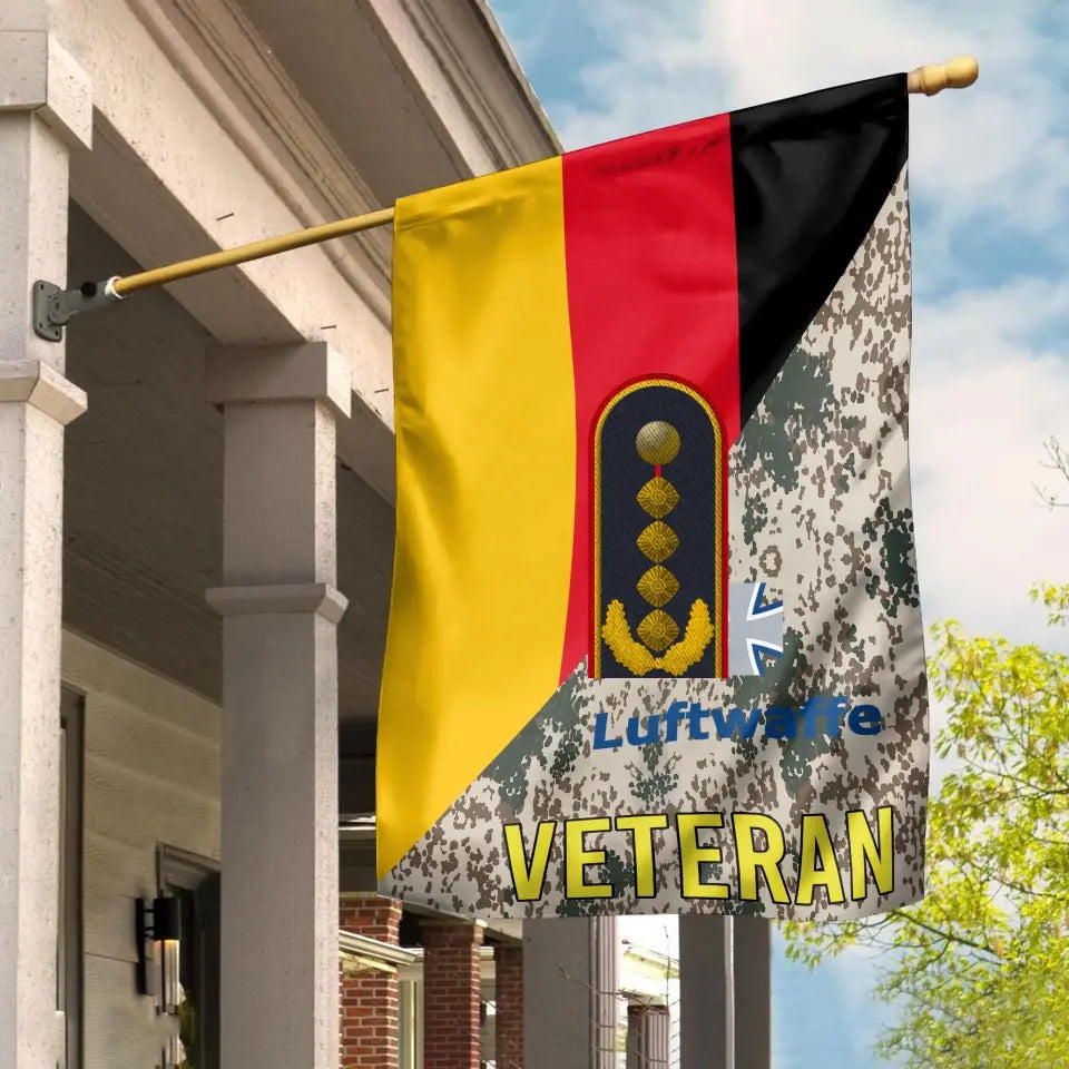 Personalisierte deutsche Soldat/Veteranen-Tarnung mit Rang-Hausflagge, 3D-Druck – 2608230001