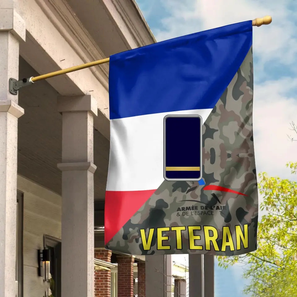 Drapeau de maison personnalisé avec camouflage soldat/vétéran de la France imprimé en 3D - 2608230001