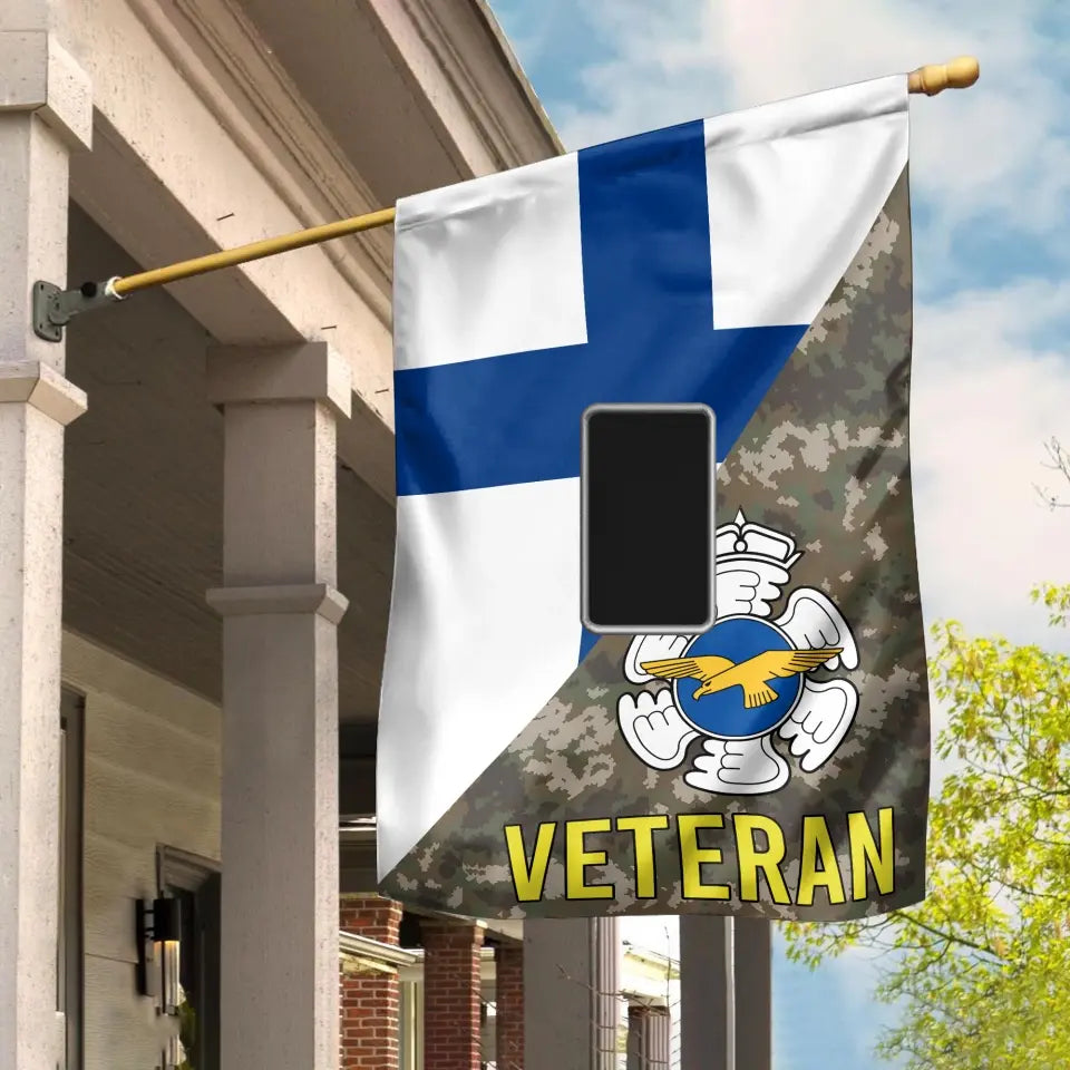 Personalized Finland Soldier/ Veteran Camo With Rank House Flag 3D Printed - 2608230001