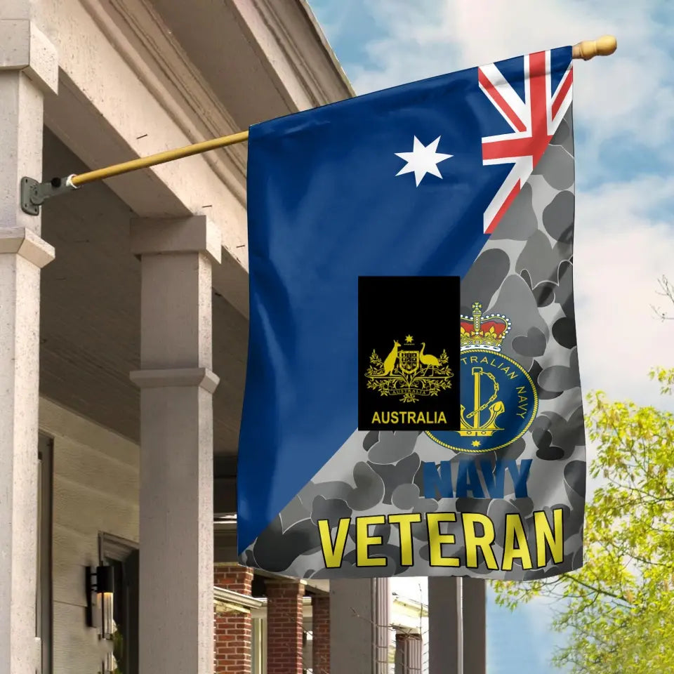 Personalized Australian Soldier/ Veteran Camo With Rank House Flag 3D Printed - 2608230001