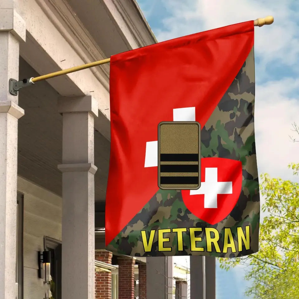 Personalisierter Schweizer Soldat/Veteranen-Tarnung mit Ranghausflagge, 3D-Druck – 2608230001