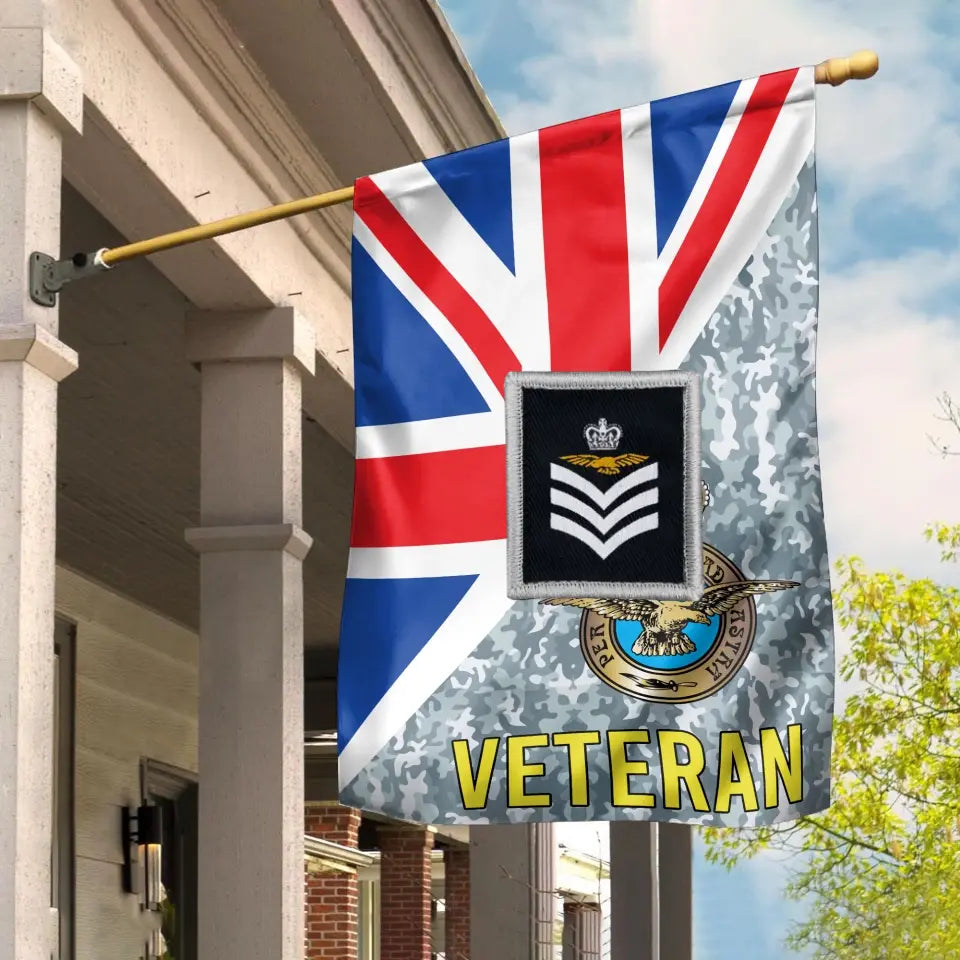 Drapeau de maison personnalisé avec camouflage soldat/vétéran britannique imprimé en 3D - 2608230001