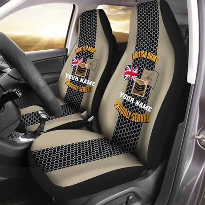 Personalized UK Soldier/ Veteran Camo With Name And Rank Car Seat Covers 3D Printed - 1008230001