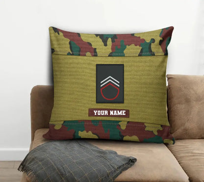 Coussin personnalisé de camouflage de soldat/vétéran belge avec nom et grade imprimé en 3D - 1508230001