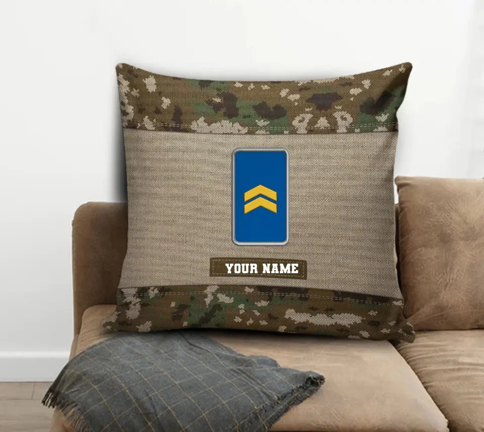 Coussin personnalisé avec camouflage soldat/vétéran finlandais avec nom et grade imprimé en 3D - 1508230001