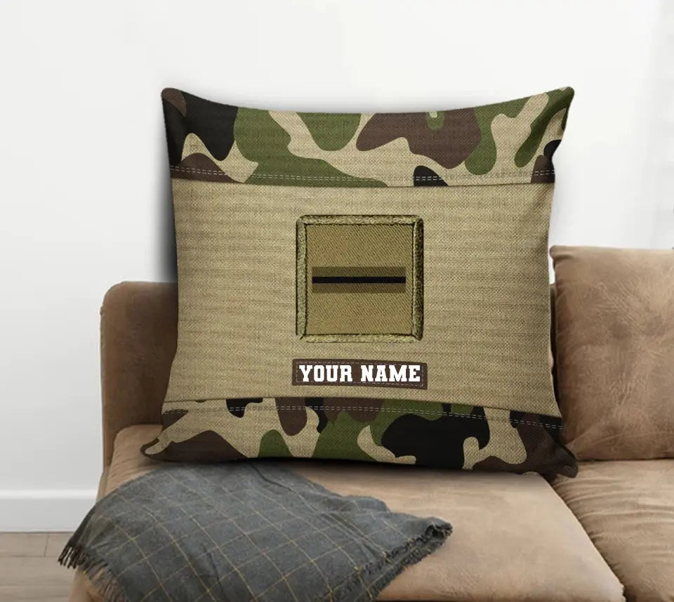 Coussin personnalisé avec nom et grade de soldat/vétéran de la France imprimé en 3D - 1508230001