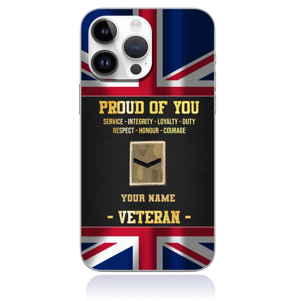 Personalized UK Soldier/Veterans With Rank And Name Phone Case Printed - 2308230001