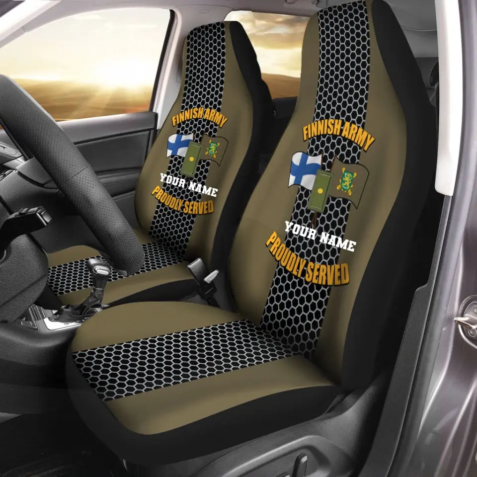 Personalized Finland Soldier/ Veteran Camo With Name And Rank Car Seat Covers 3D Printed - 2208230001