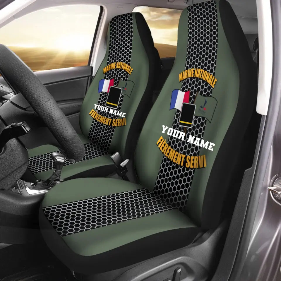 Personalized France Soldier/ Veteran Camo With Name And Rank Car Seat Covers 3D Printed - 2208230001