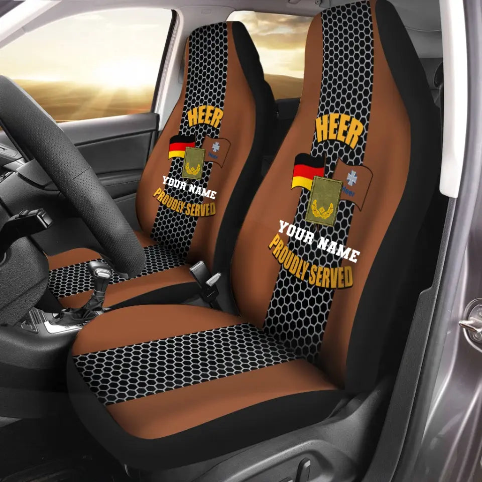 Personalized Germany Soldier/ Veteran Camo With Name And Rank Car Seat Covers 3D Printed - 2208230001