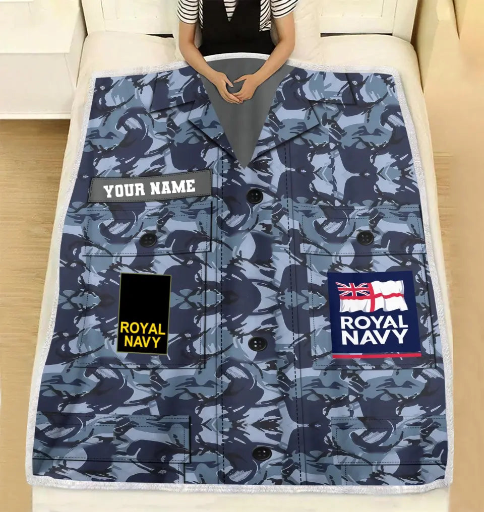 Personalized UK Soldier/ Veteran Camo With Name And Rank Fleece Blanket 3D Printed - 2908230002