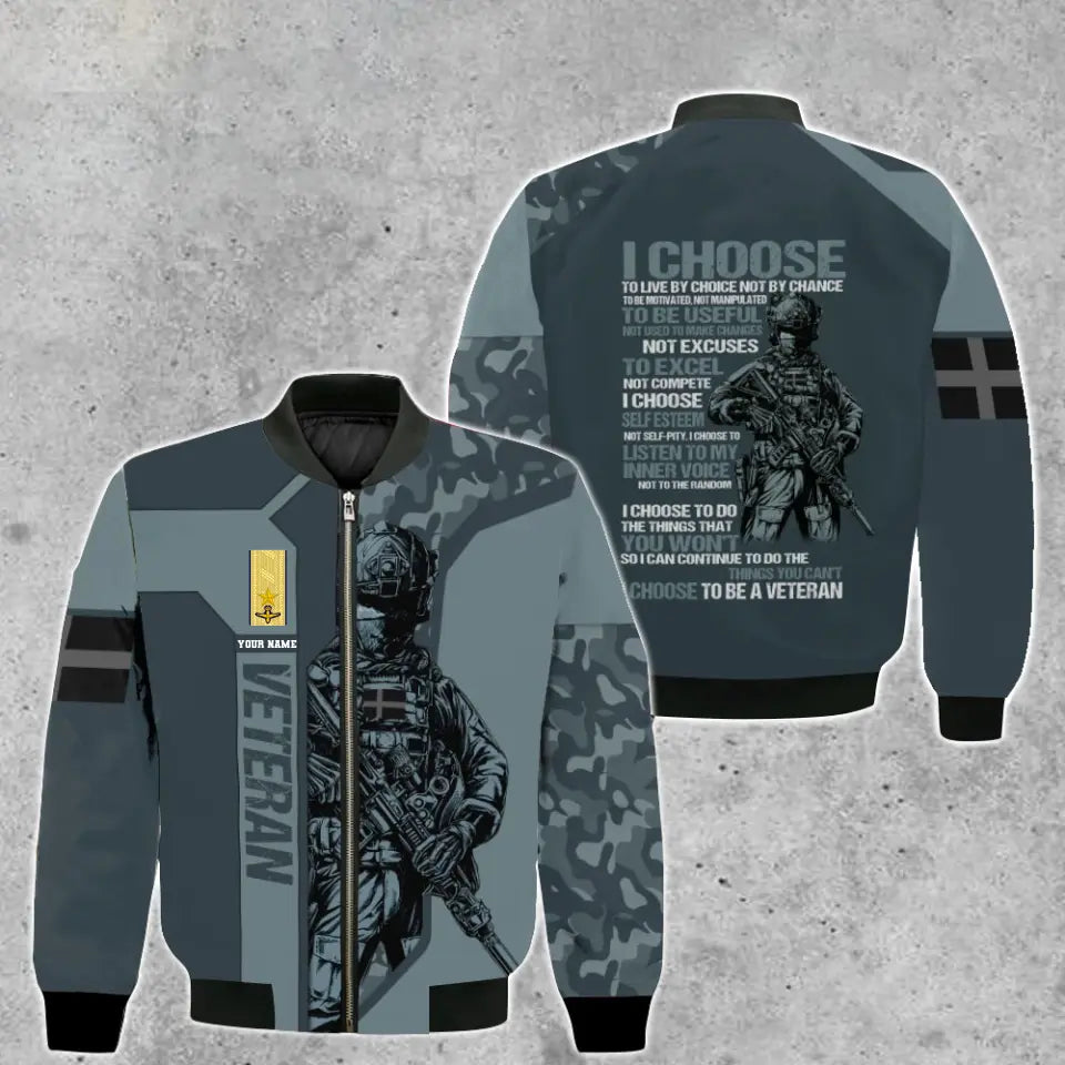 Personalized Sweden Soldier/ Veteran Camo With Name And Rank Bomber Jacket 3D Printed - 2908230001