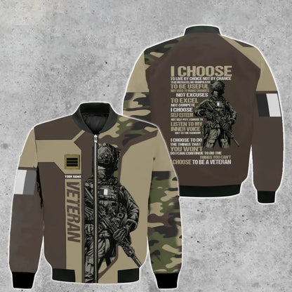 Personalized France Soldier/ Veteran Camo With Name And Rank Bomber Jacket 3D Printed - 2908230001