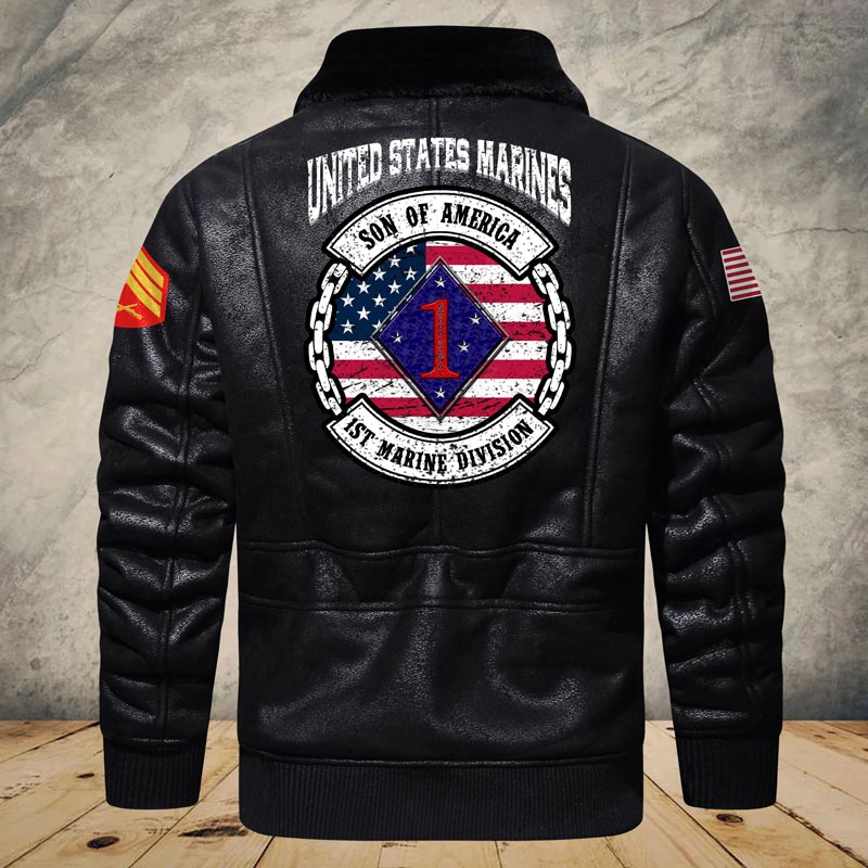 US Militär - Marine Battalion - Lederjacke für Veteranen 