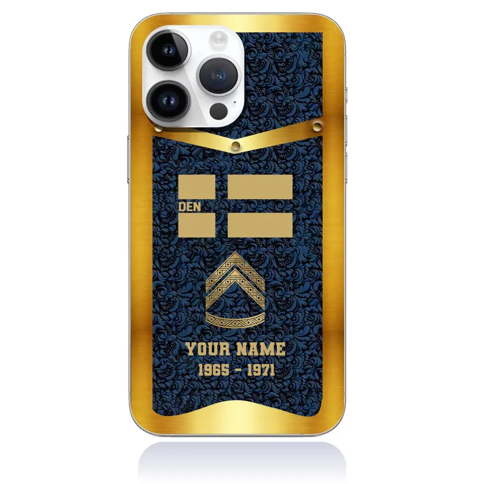 Personalized Denmark Soldier/Veterans With Rank And Name Phone Case Printed - 1409230001