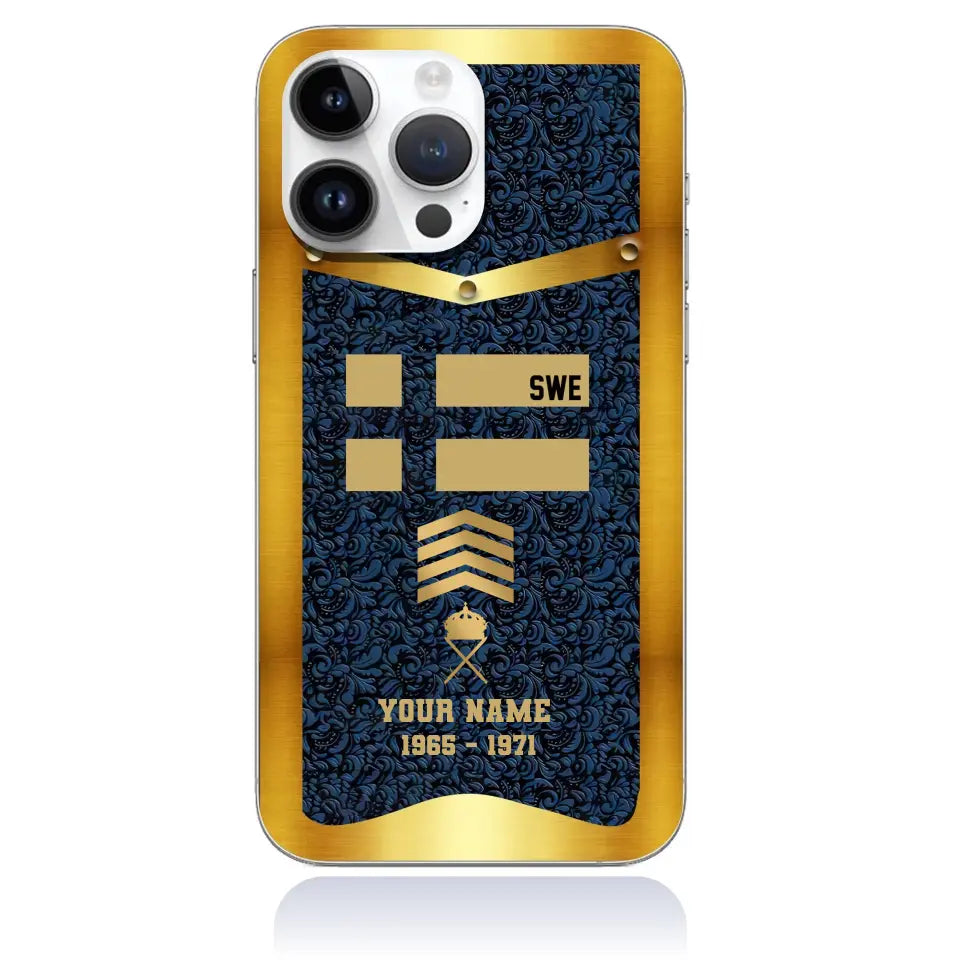 Personalized Sweden Soldier/Veterans With Rank And Name Phone Case Printed - 1409230001