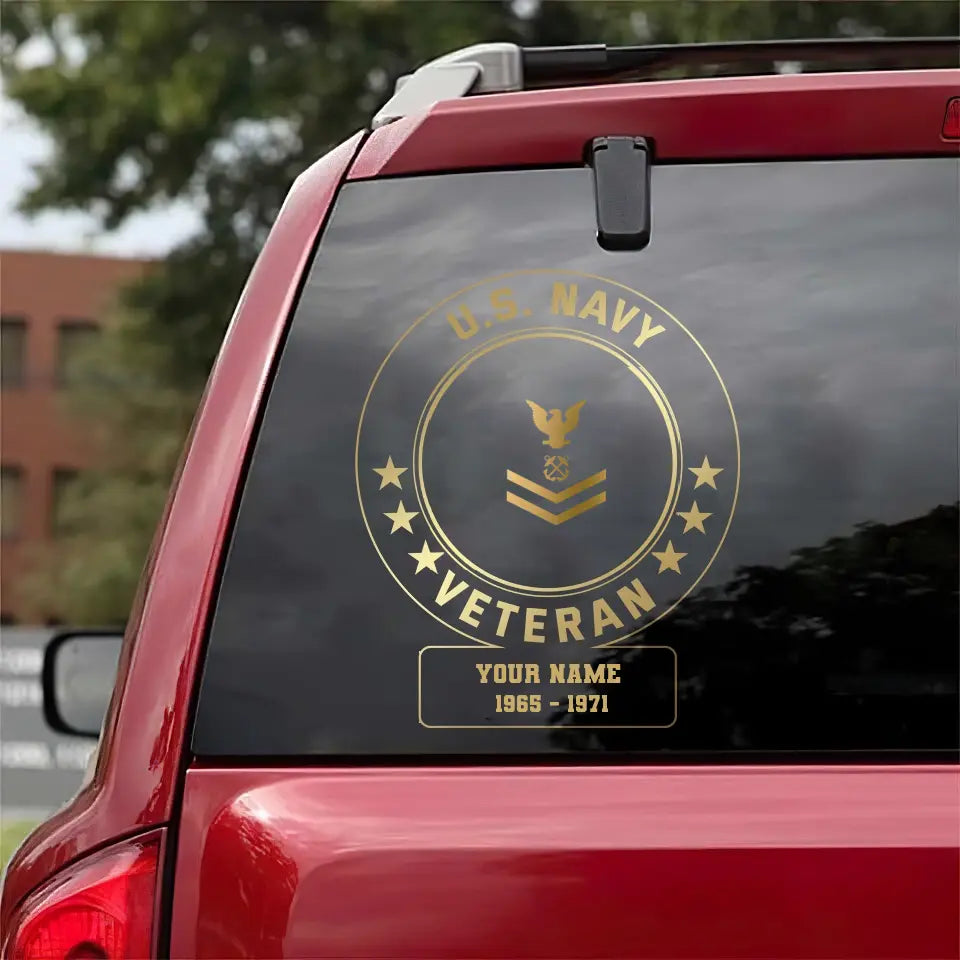 Personalized Name Rank And Year US Veteran/Soldier Car Decal Printed - 1809230001