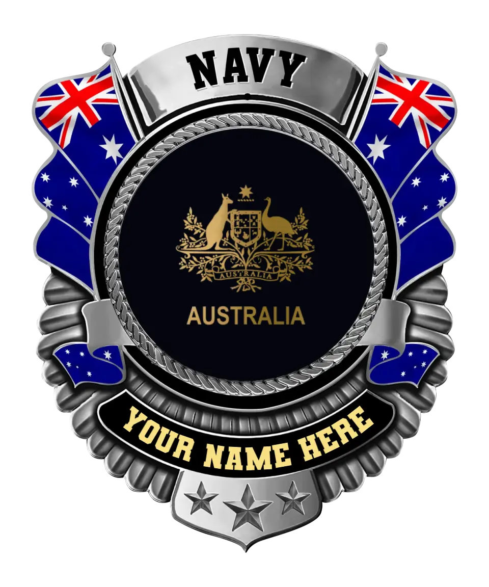 Personalized Rank Name And Year Australian Soldier/Veterans Camo Cut Metal Sign - Gold Rank - 0102240013