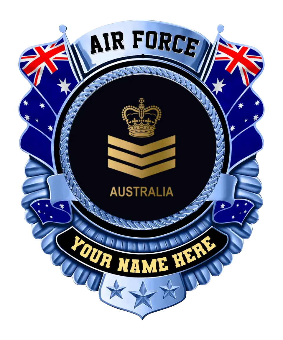 Personalized Rank Name And Year Australian Soldier/Veterans Camo Cut Metal Sign - Gold Rank - 0102240013