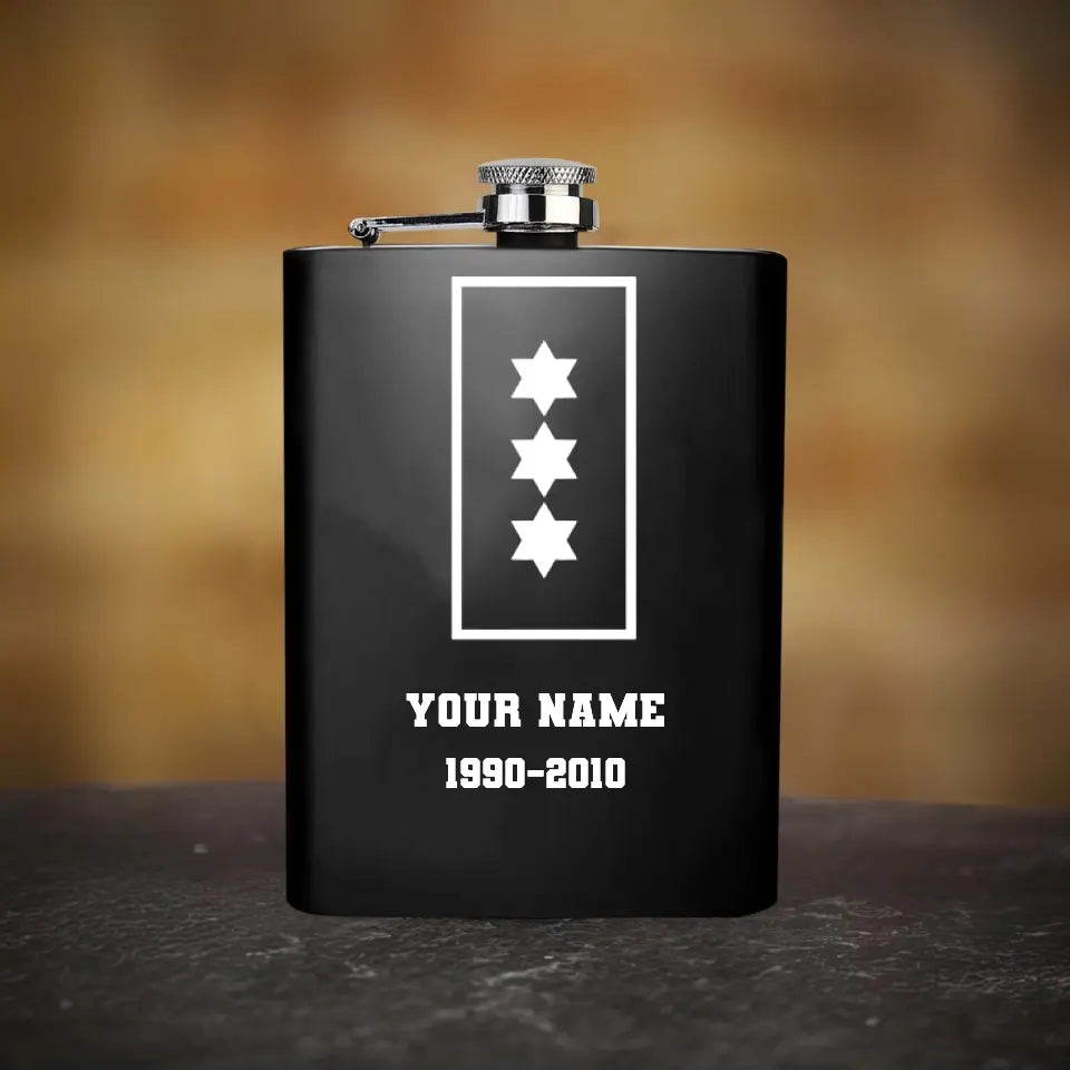 Personalized Denmark Soldier/Veterans With Rank Year And Name Steel Flask - 2009230001