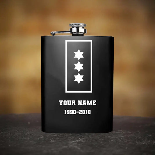 Personalized Denmark Soldier/Veterans With Rank Year And Name Steel Flask - 2009230001