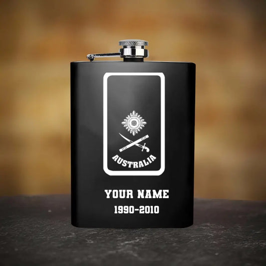 Personalized Australian Soldier/Veterans With Rank Year And Name Steel Flask - 2009230001