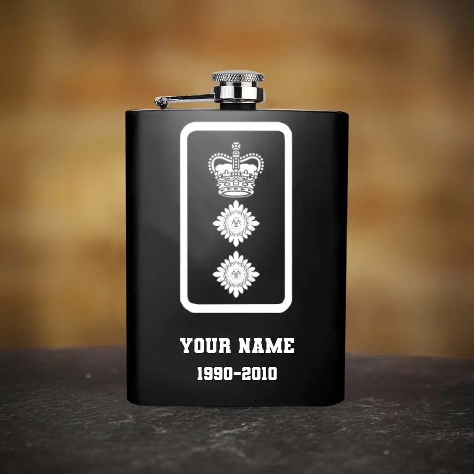 Personalized UK Soldier/Veterans With Rank Year And Name Steel Flask - 2009230001